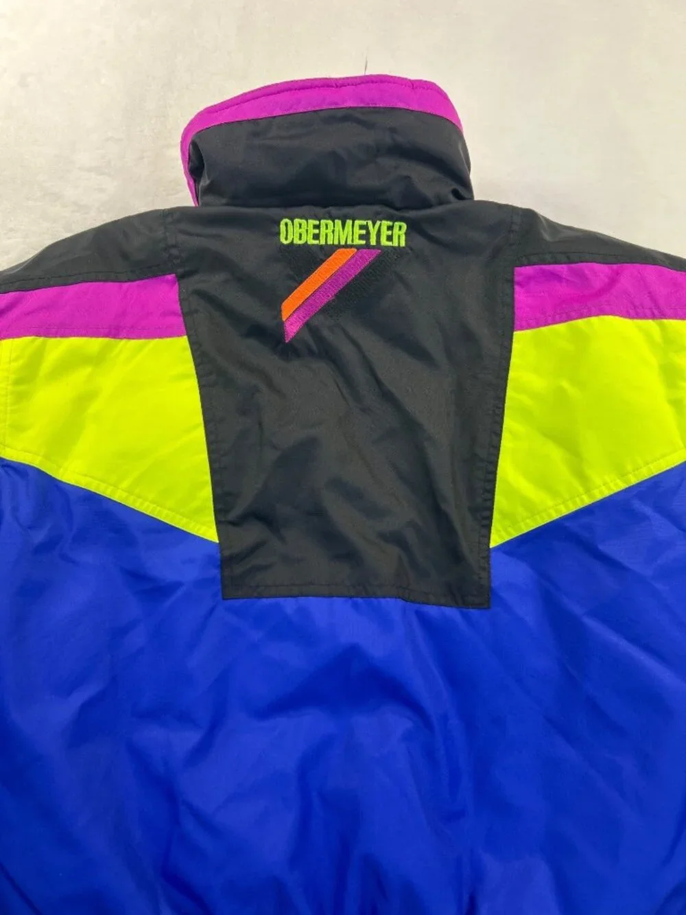 Vintage Obermeyer Ski Jacket Junior's 14 Neon Colorblock Retro 80s 90s Coat